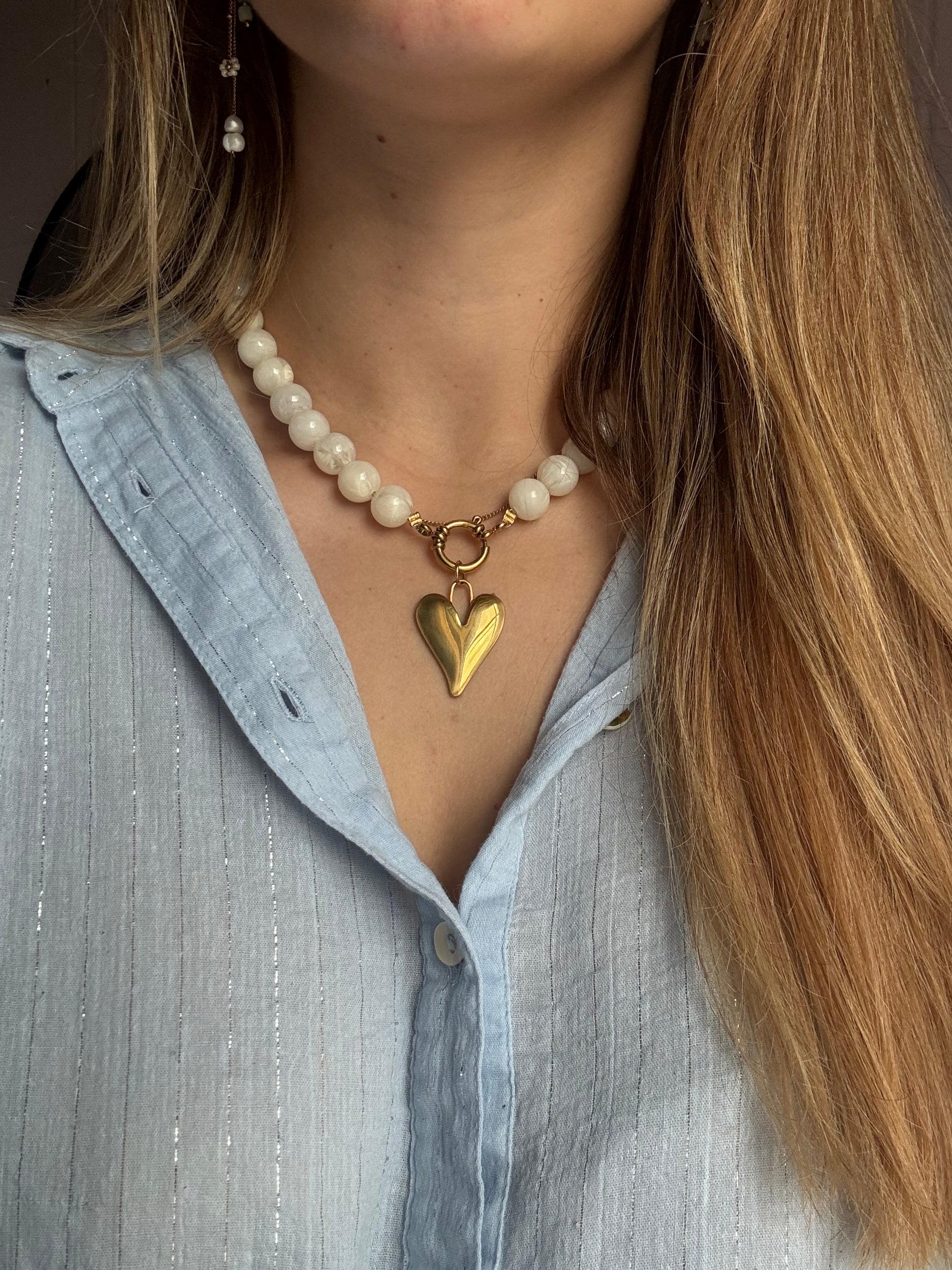 Statement ketting met hart