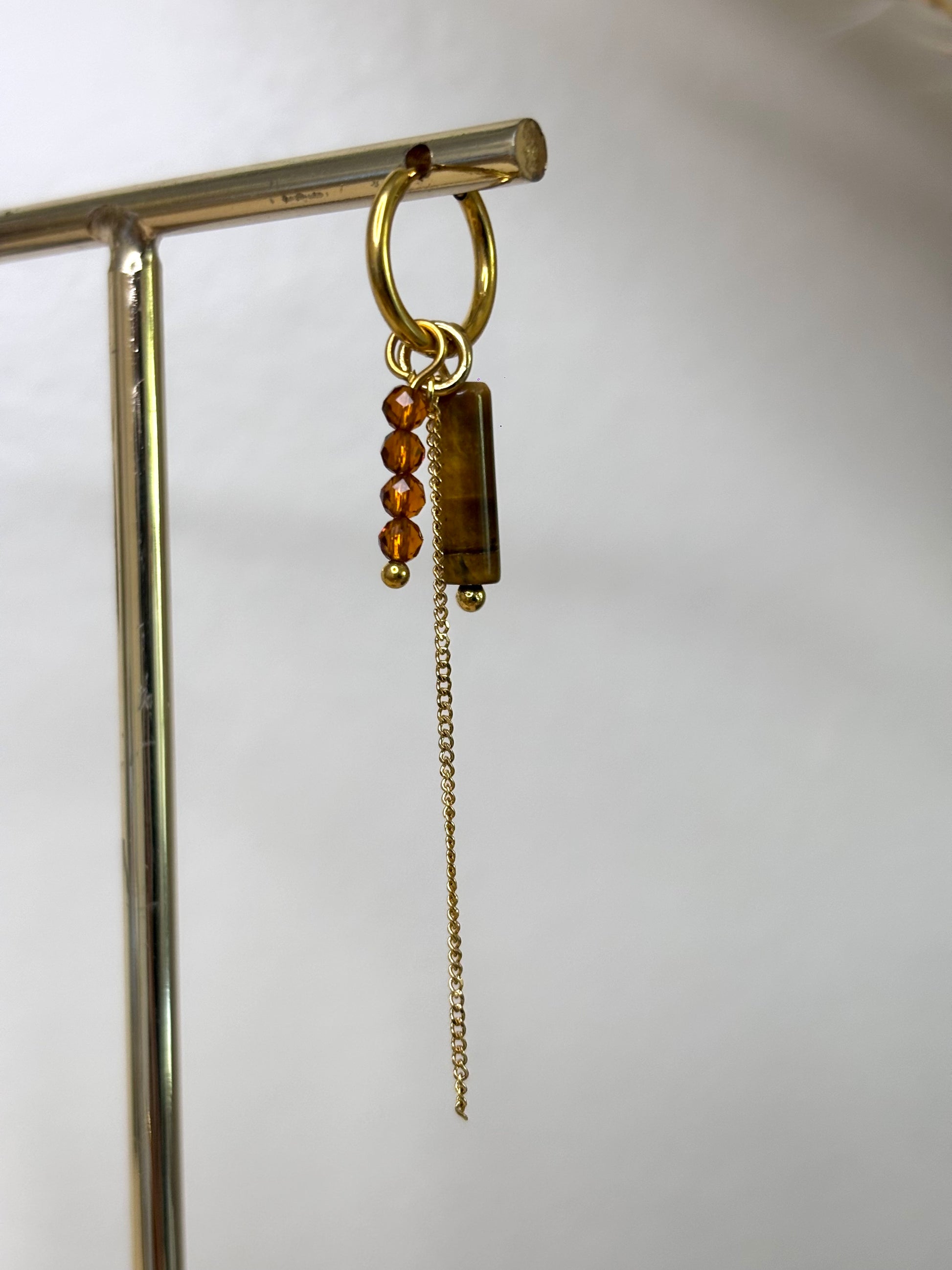 Oorbelhangers combi bruin