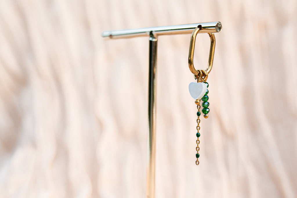 Oorbelhangers emerald green