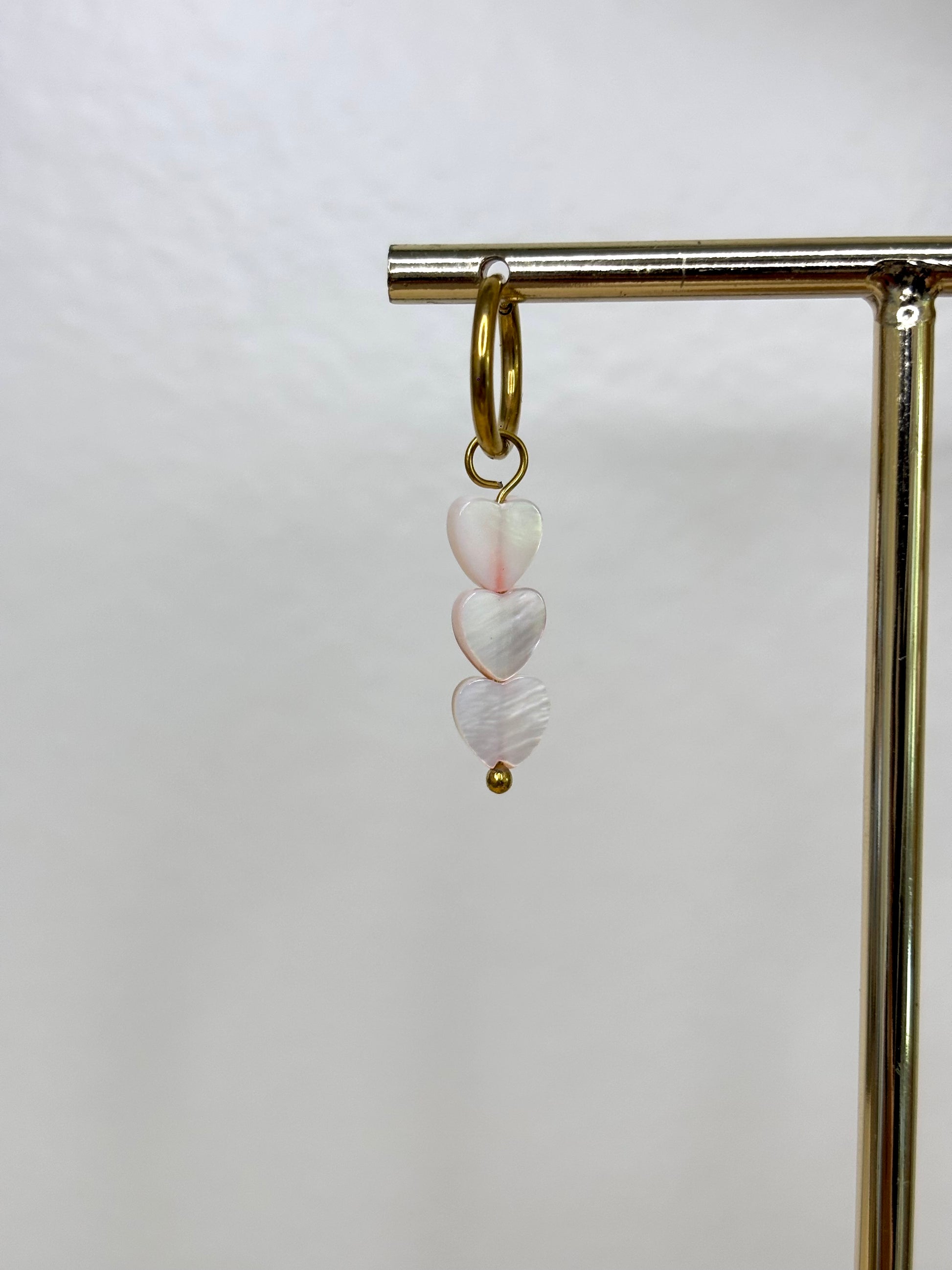 Oorbelhangers hartje roze