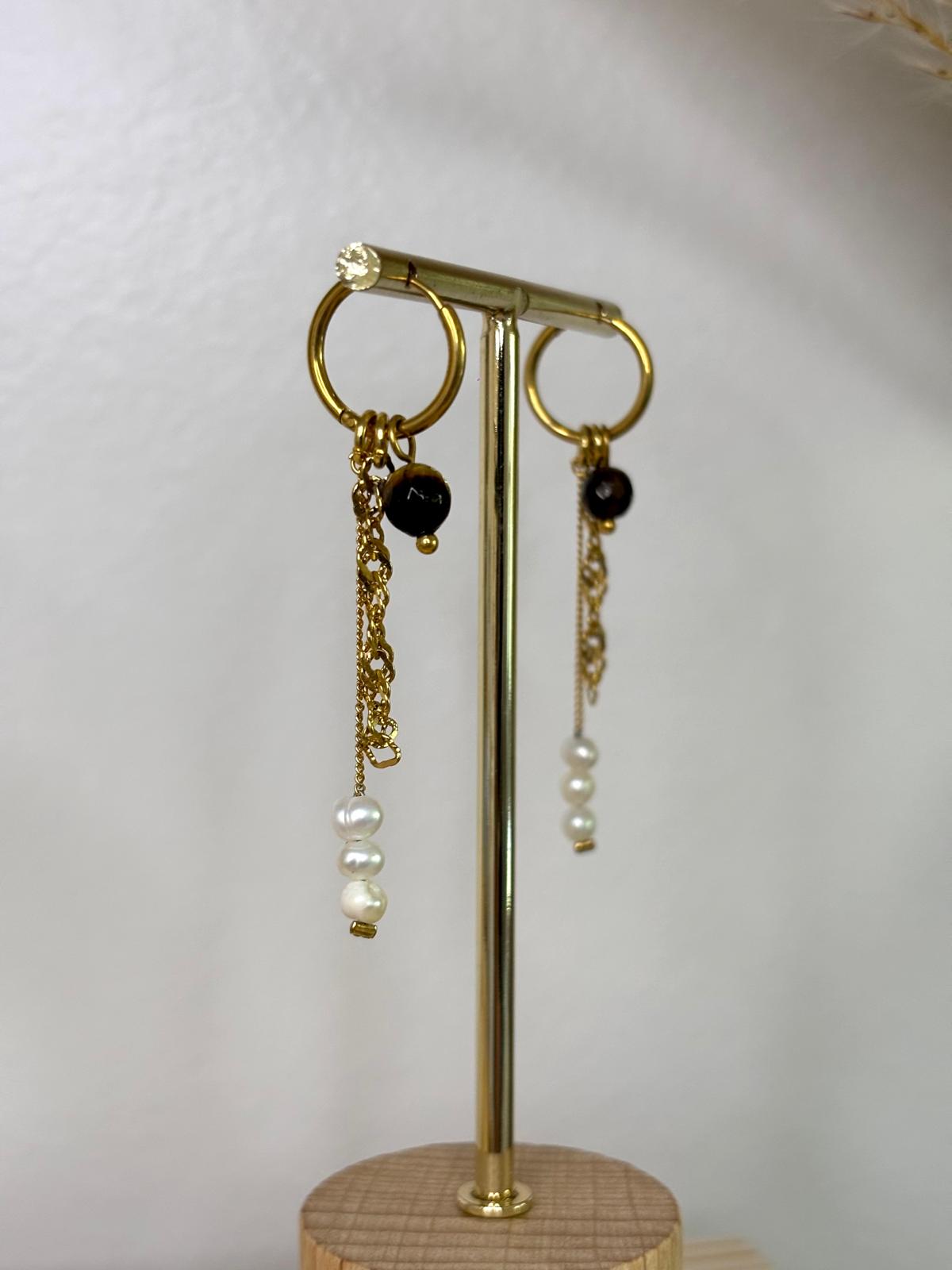 Oorbelhangers combi golden elegance